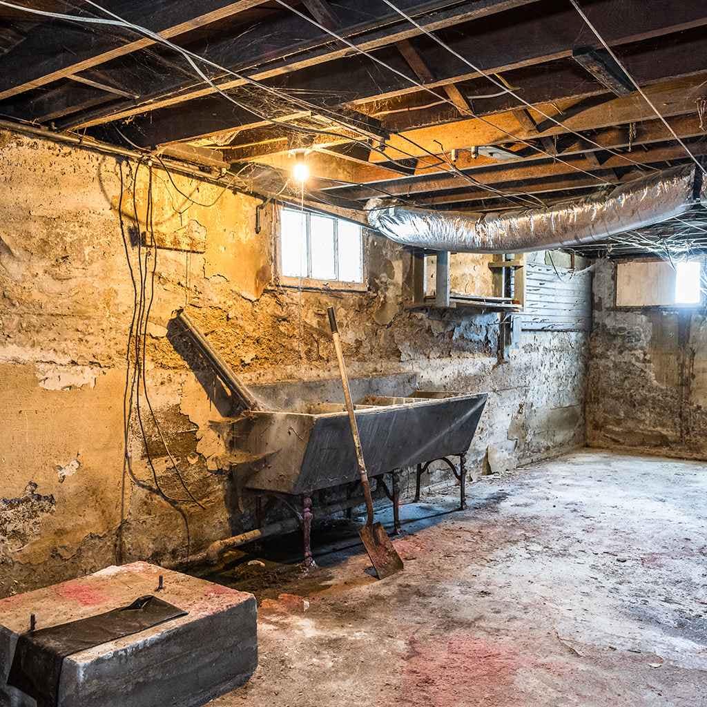 Water pooling around home foundation due to poor drainage